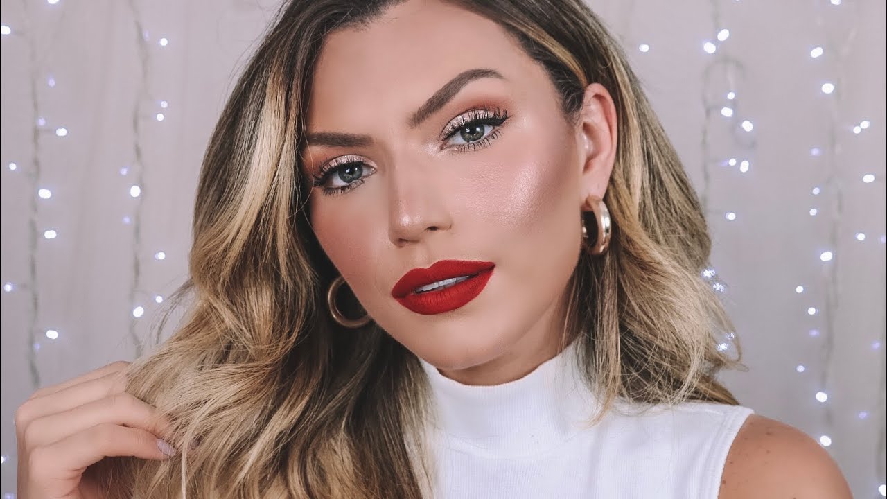 MAQUIAGEM DE NATAL com pele GLOW! ❤️🎄