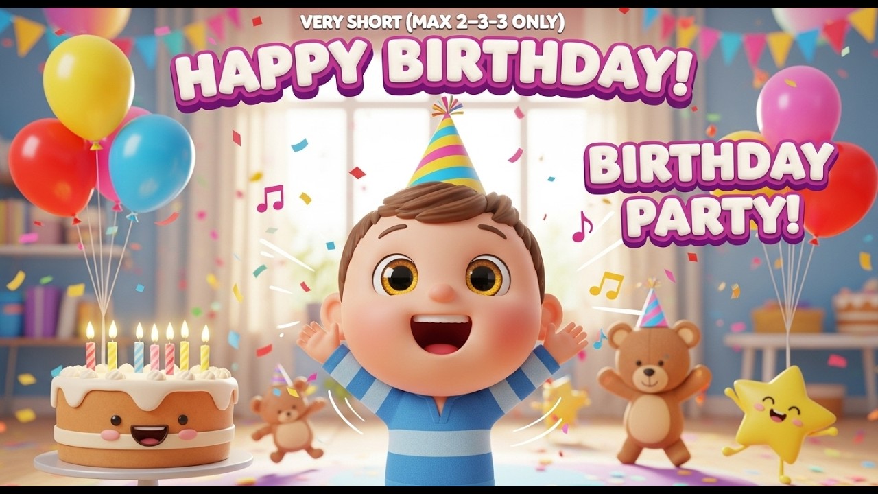 Happy Birthday Song 🎂🎉 | Fun Birthday Party Song for Kids