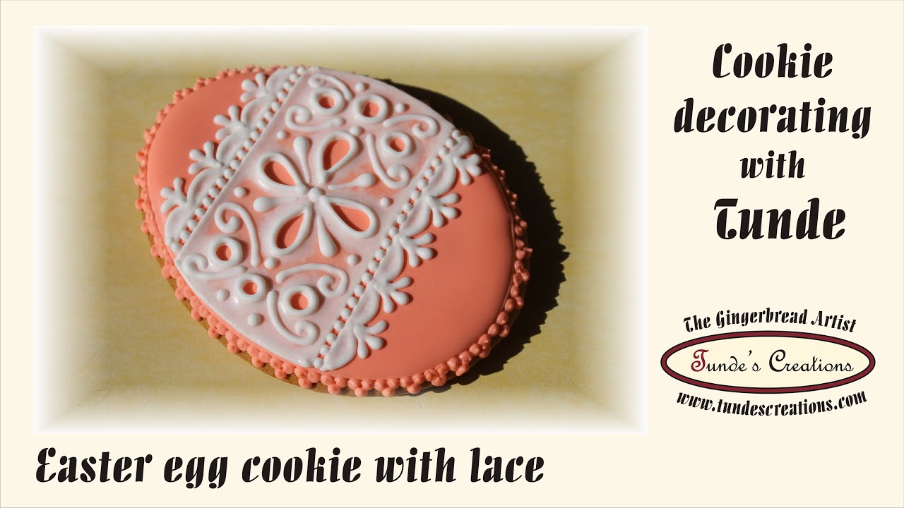 Easter egg cookie with lace
