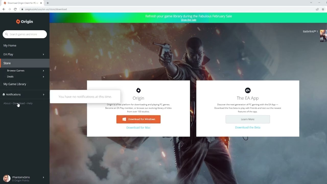 Buy games through origin website
