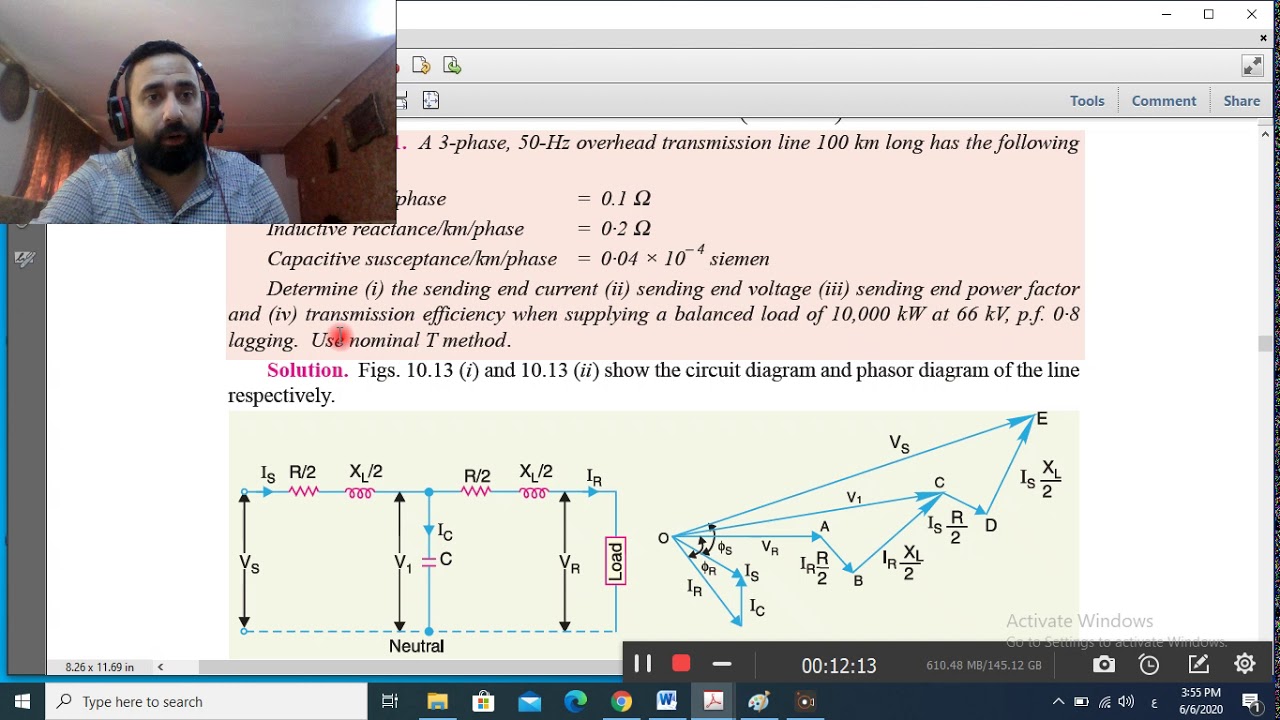 Medium Transmission Lines &T method& π method. شرح خطوط النقل المتوسطة ( نوعT ونوع π )