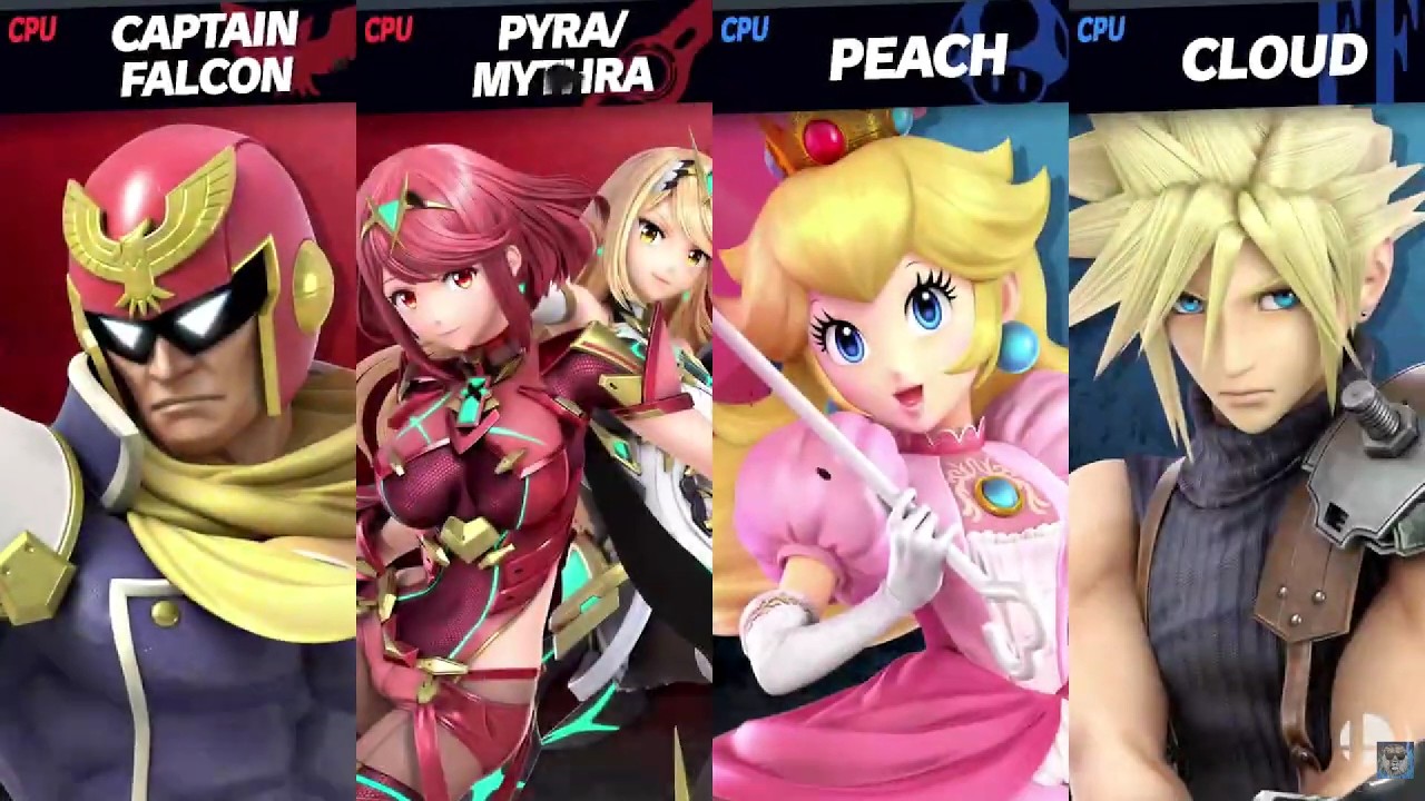 Super Smash Bros. Ultimate - Battle #3351 Captain Falcon & Aegis VS Peach & Cloud