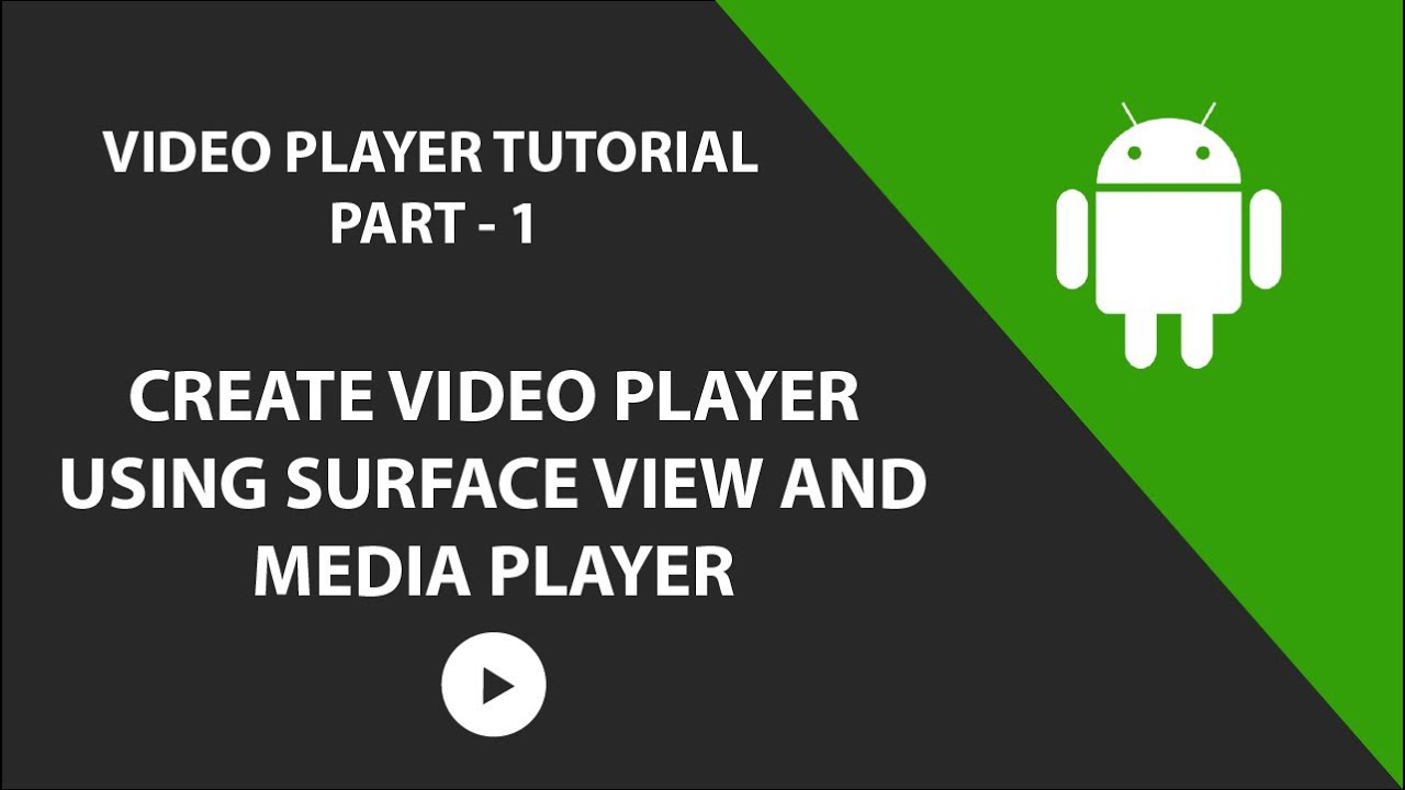 Creating a Video Player using Surface View and Media Player in Android | PART 1|