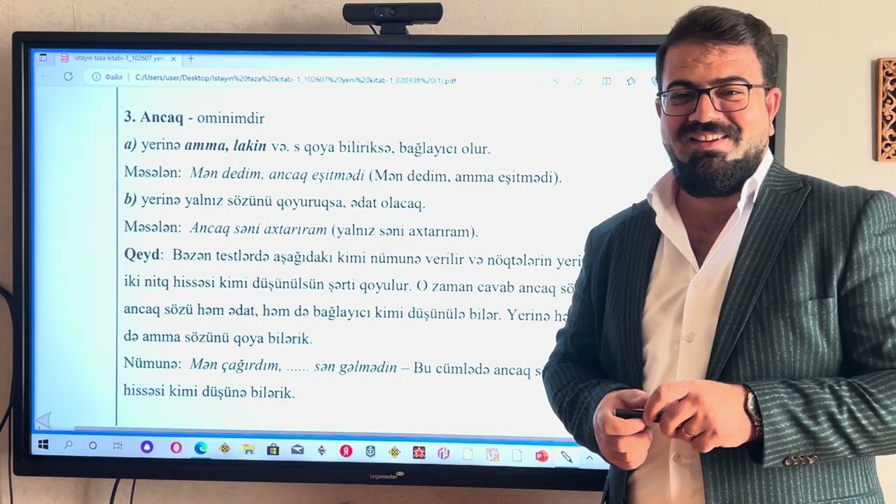 Real dərsimizdən nümunə. Bağlayıcı mövzusu