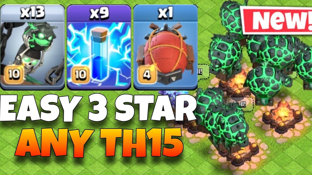 New Lavaloon Attack Strategy With 9 Zap Spell !! Best Th15 Attack Strategy in Clash of Clans 🔥