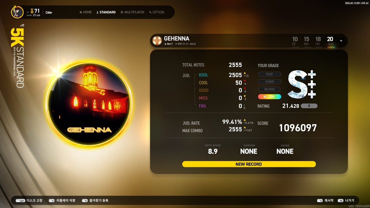 [EZ2ON REBOOT-R] GEHENNA 5K SHD 1,096,097