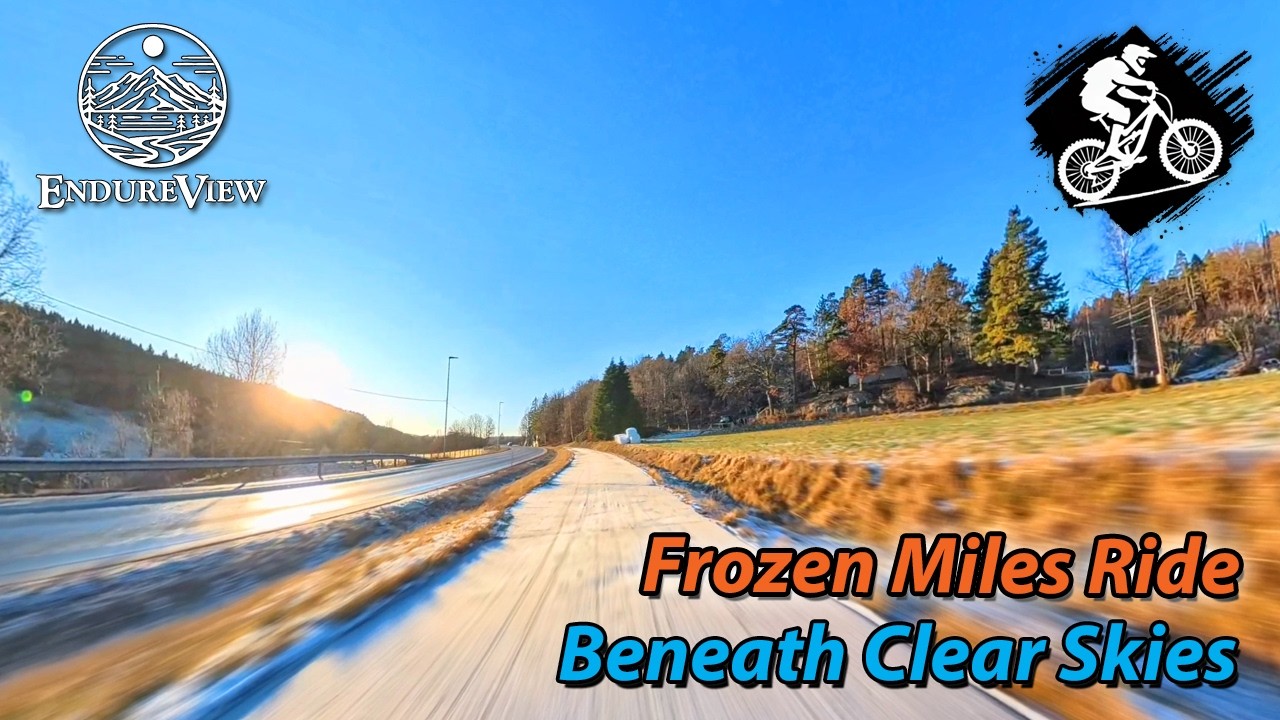 Frozen Miles Ride Beneath Clear Skies ☀️❄️🚴‍♂️