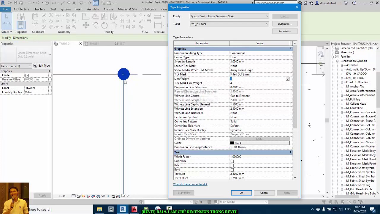 [REVIT] Bài 9. Làm chủ DIMENSION trong revit