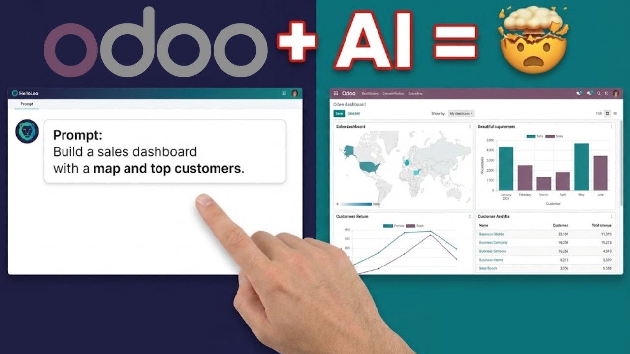 Я создал панель управления продажами на Odoo, ПРОСТО ОБЩАЯСЬ с искусственным интеллектом.