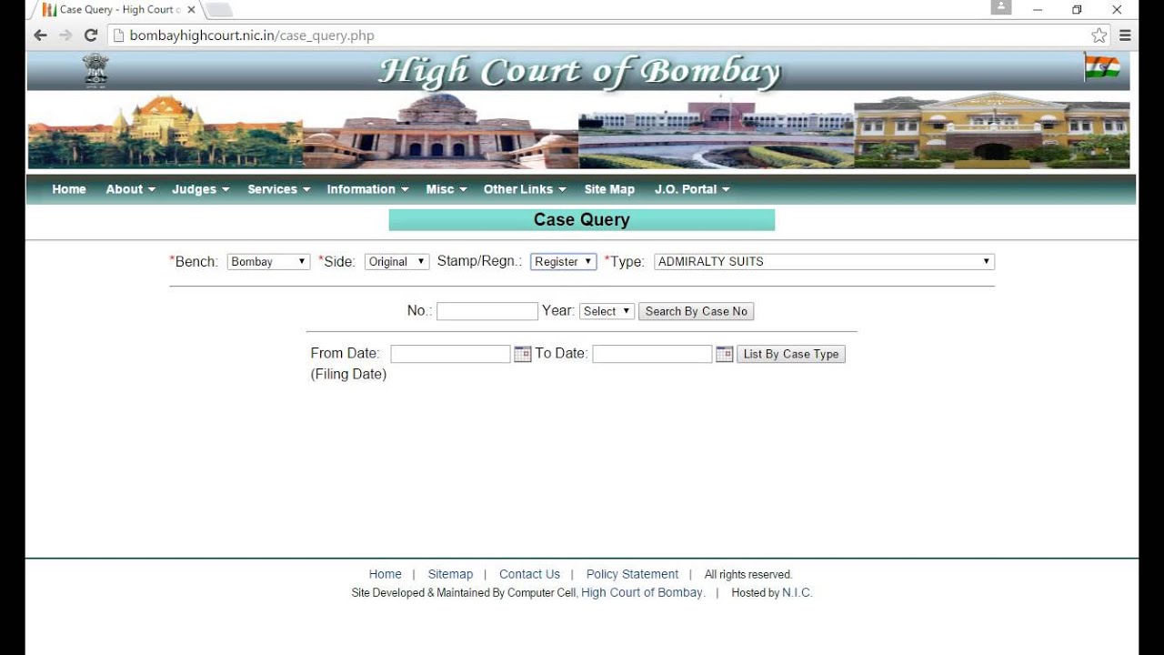 Search case status using case number