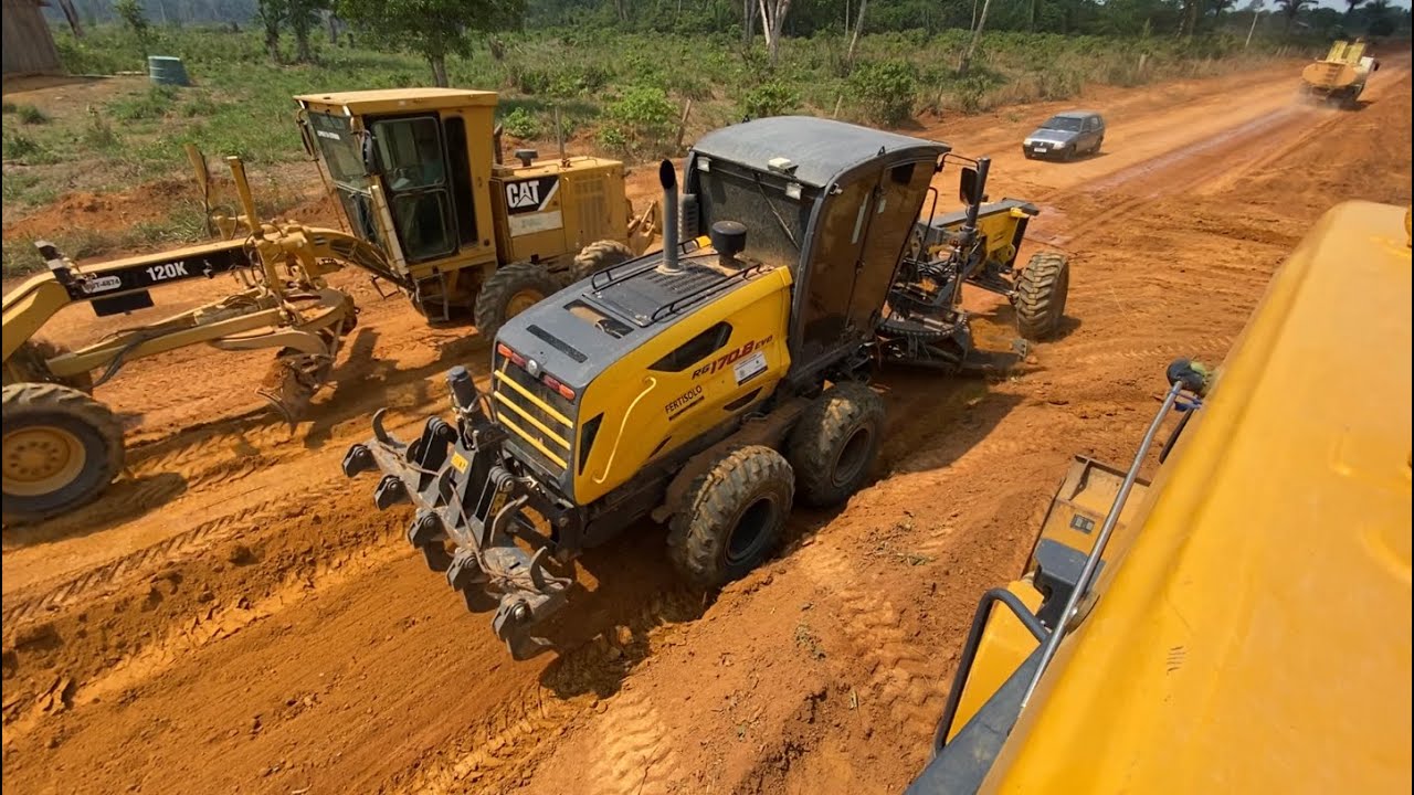 TRÊS PATROL E DUAS PÁS CARREGADEIRAS FAZENDO ELEVAÇÃO DE PISTA! 