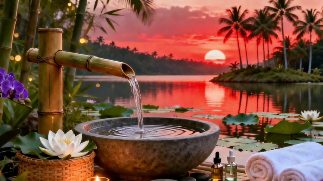 Instant Peace of Mind 🌿 Bamboo Water Sounds & Relaxation Music, Relieves Anxiety