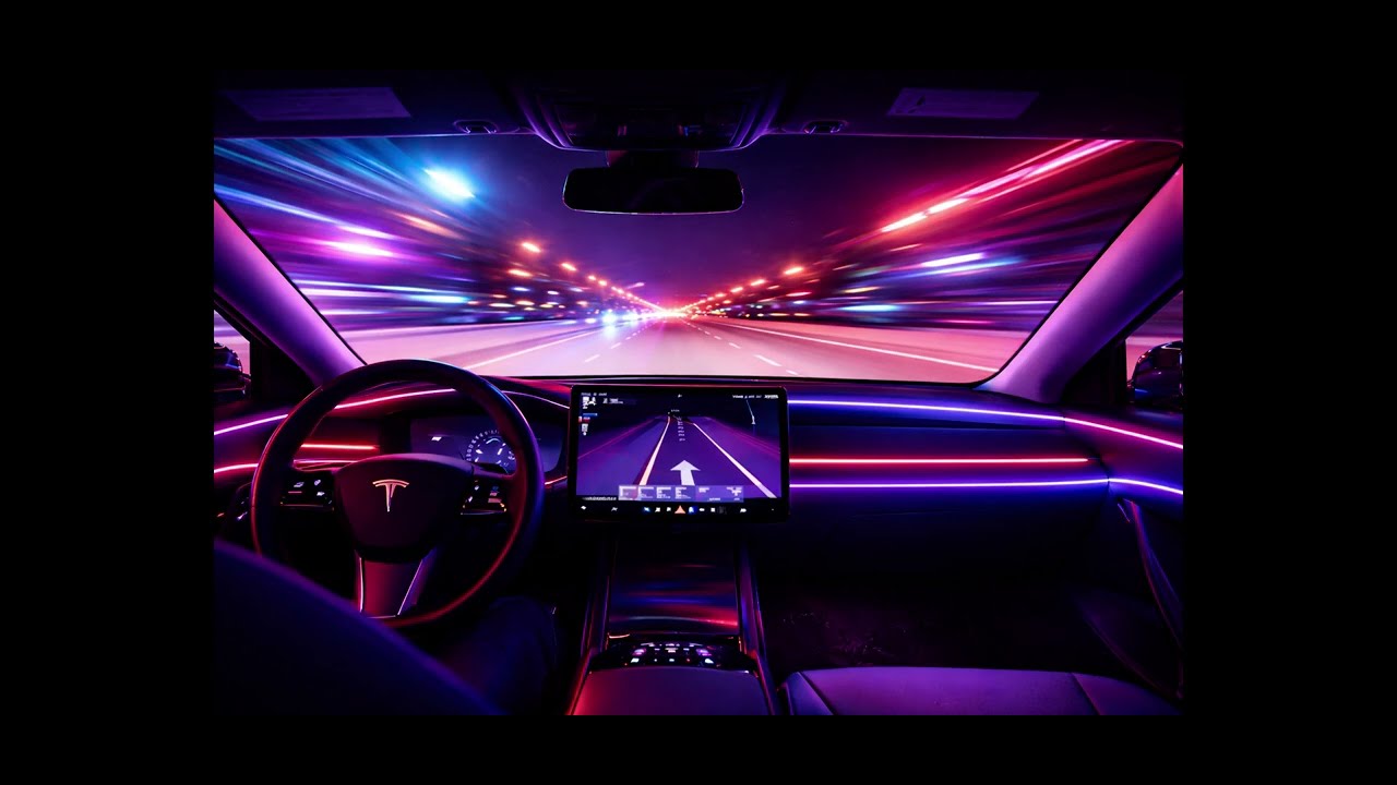 Navegando 🌙 en la Noche 🌌 con Tesla 🚗 FSD 🤖 bajo las Luces 💡