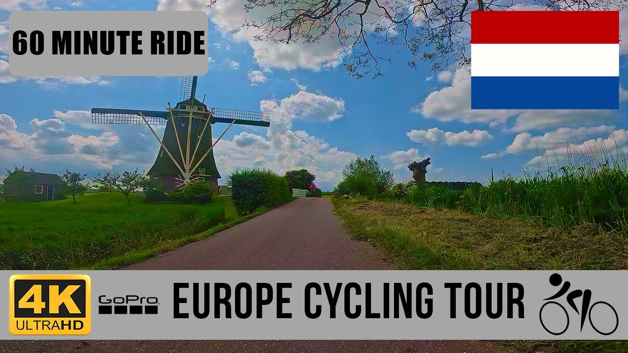 ECT: Following the Vecht: A Scenic Bike Ride from Maarssen to Weesp (60 minute workout, 4k)🇳🇱