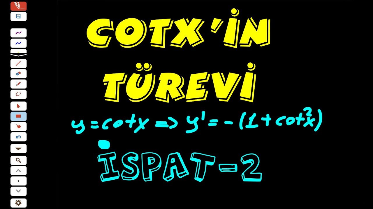 İSPAT:COT(X) İN TÜREVİ ( AYT MATEMATİK / TÜREV )