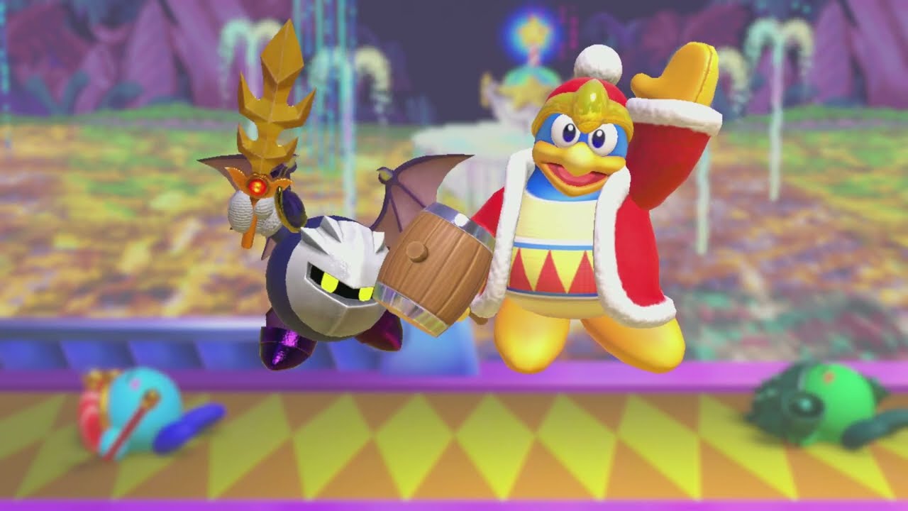 Kirby Fighters 2 - 100% - 2 Player - Story Mode - Chapter 4 - Meta Knight + King Dedede