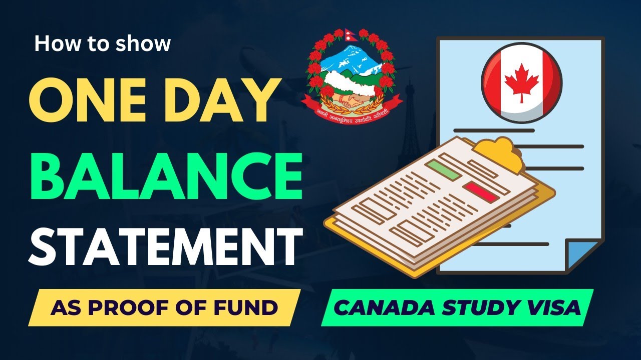 One Day Balance Statement for Canada Visa Processing | Bank Balance Certificate as Proof of Fund