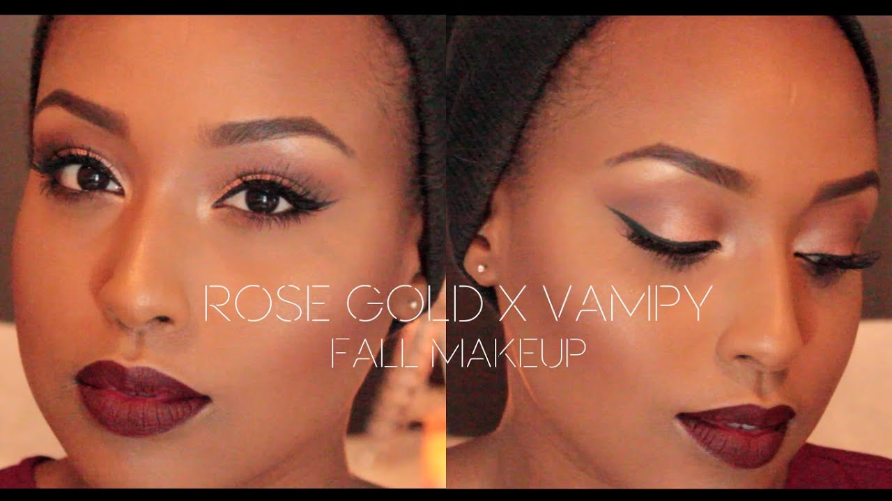 Rose Gold Eye & Vampy Lip | Fall Makeup Tutorial
