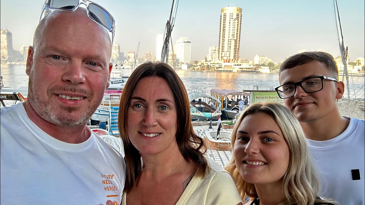 Egypt, Cairo, Nile, Grand Museum and the Pyramids of Giza, from Hurghada.