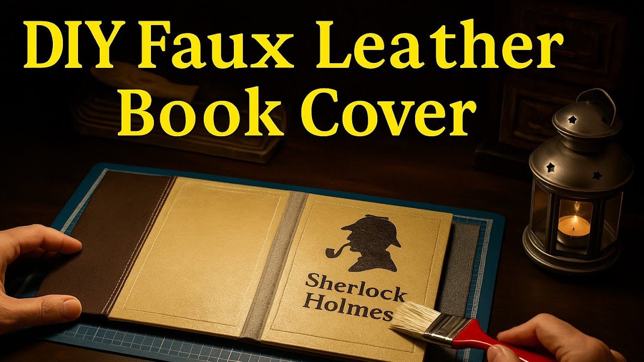 Learning to make a book cover from faux leather with external embossing by hand