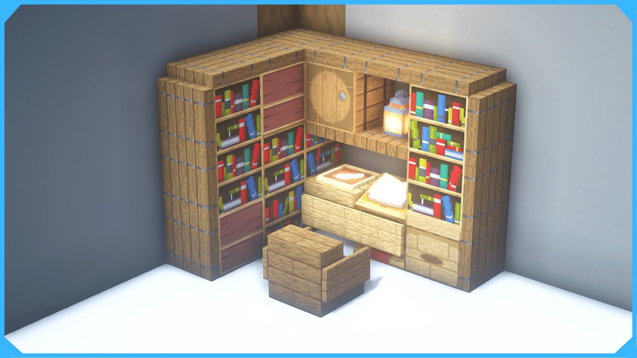 How to Make a Corner Study Desk in Minecraft - Minecraft Decorations