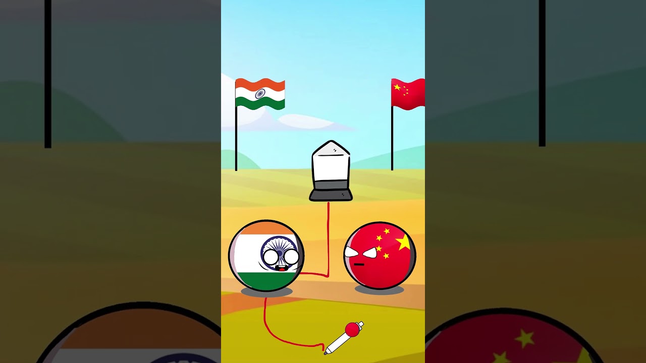 Border of 2 countries  #countryballs #vietnam #china #india #russia #belgium