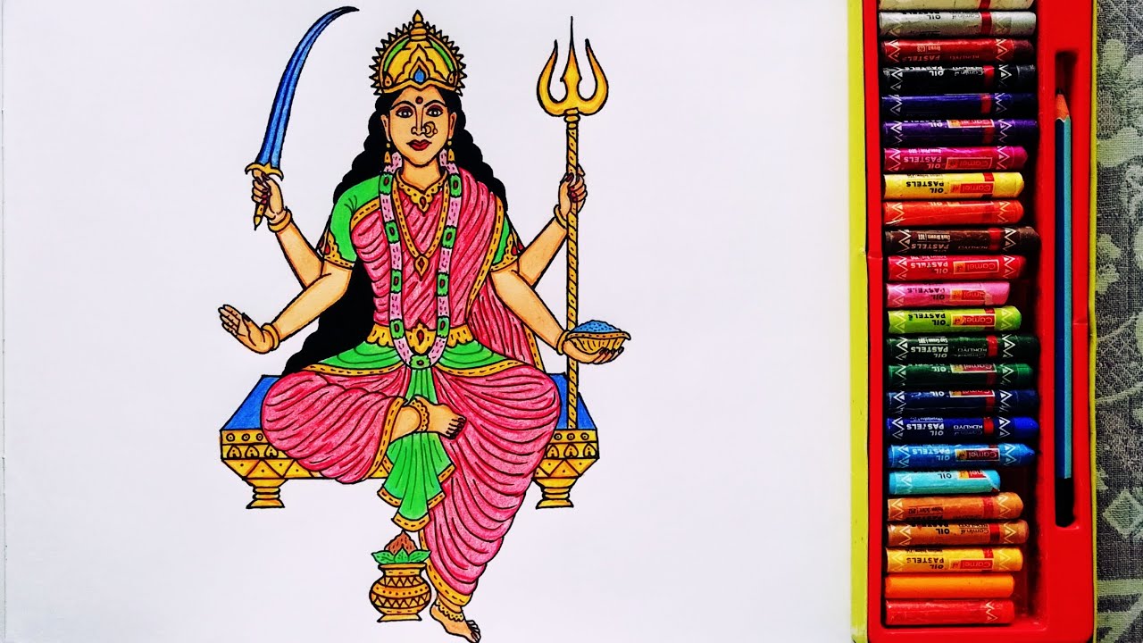 How to Draw Santoshi Mata Step By Step Easily | Painting Of Goddess Santoshi | By Drawing Art