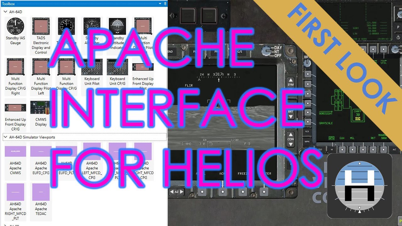 Helios Virtual Cockpit DCS AH-64D Apache Interface and Components - First Look