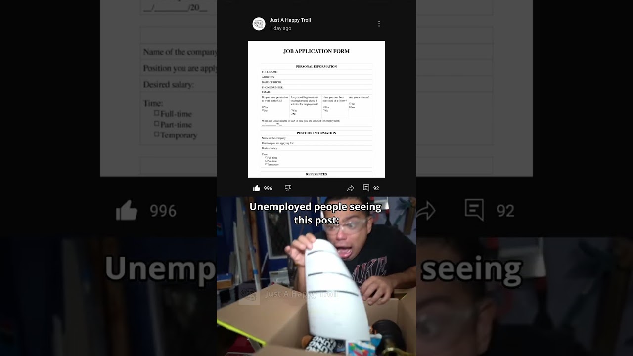 Job Application Jumpscare 💀🥀⚠️ #funny #memes #shorts