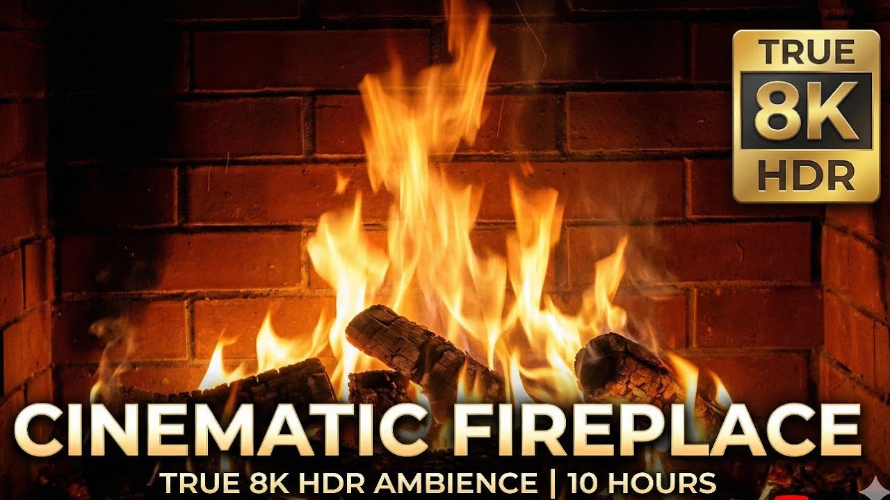 ​1 Hour Relaxing Fireplace for Sleep & Study | True 8K Ultra HD