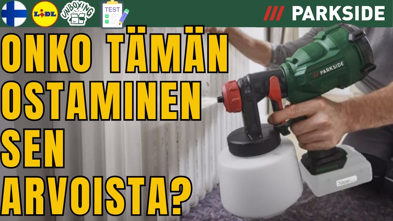AKKUKÄYTTÖINEN MAALIRUISKU Parkside PFSA 20-Li B2  SUOMI FINLAND LIDL