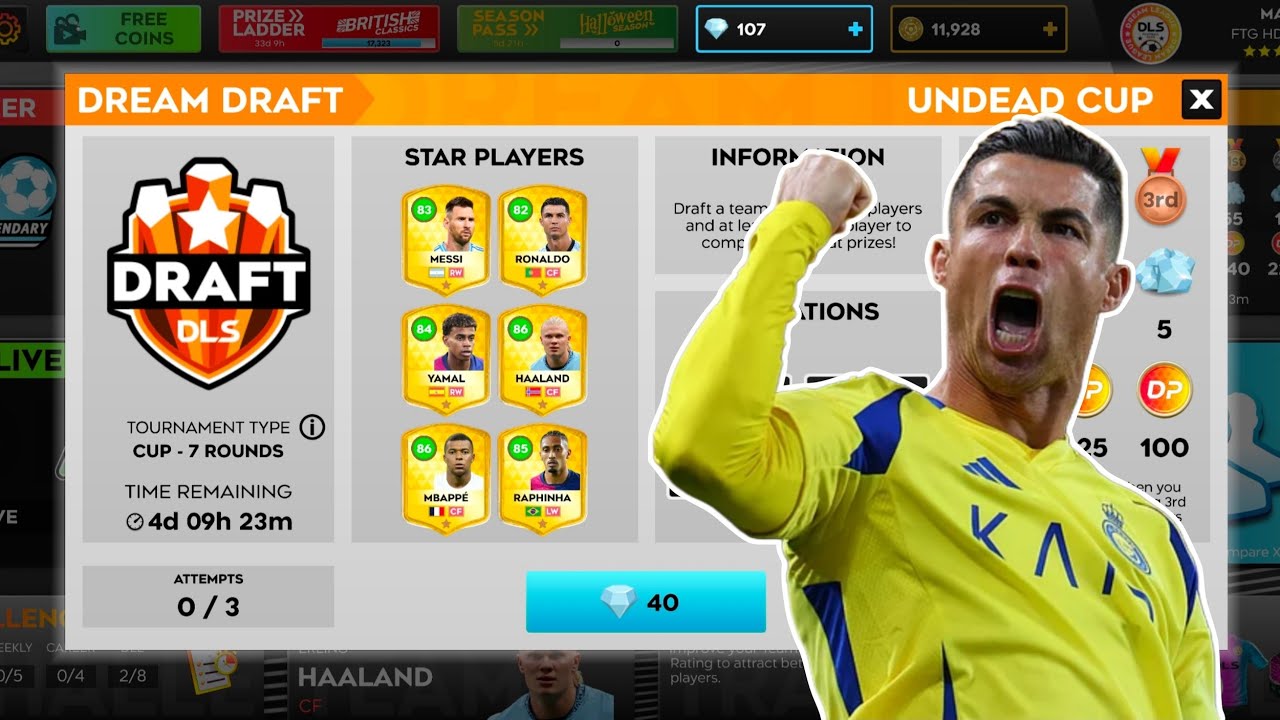 DLS 25 THE GREAT DREAM DRAFT WIN WITH RONALDO  FTG HD BRO 