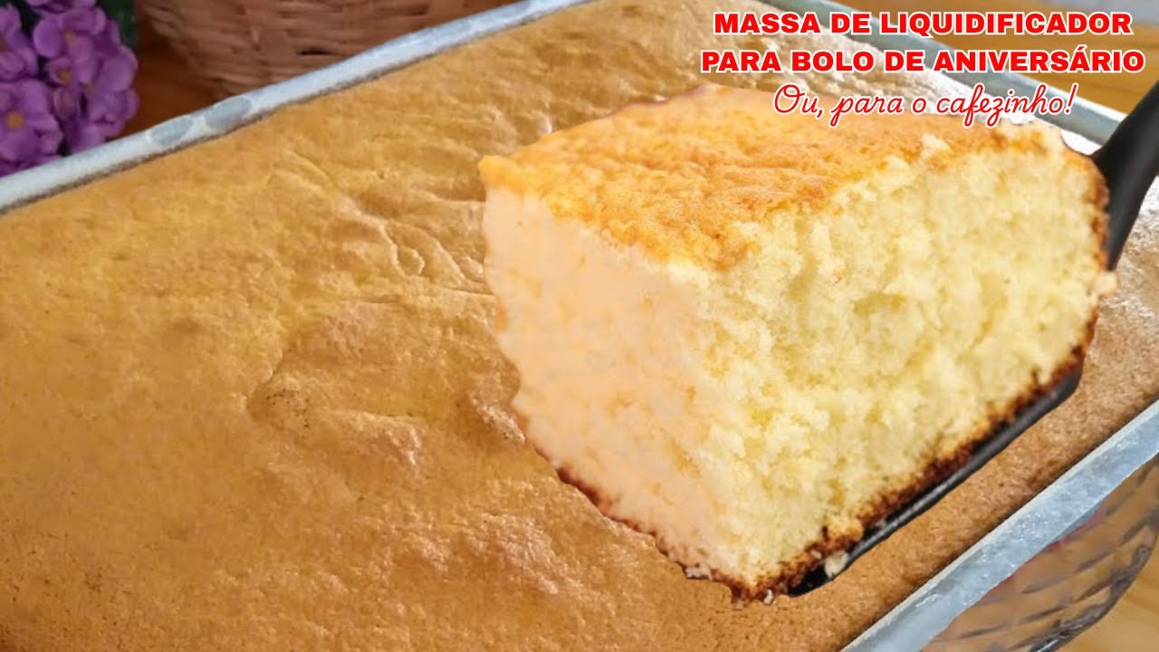 No liquidificador- Massa para Bolo de Aniversário ou para acompanhar seu cafezinho - Perfeita