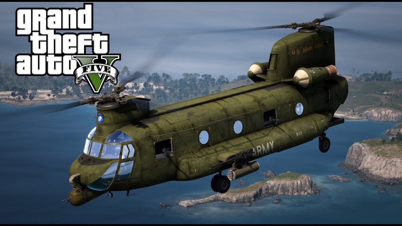 GTA V ACH-47A Chinook Vietnam Gunship helicopter [MOD]