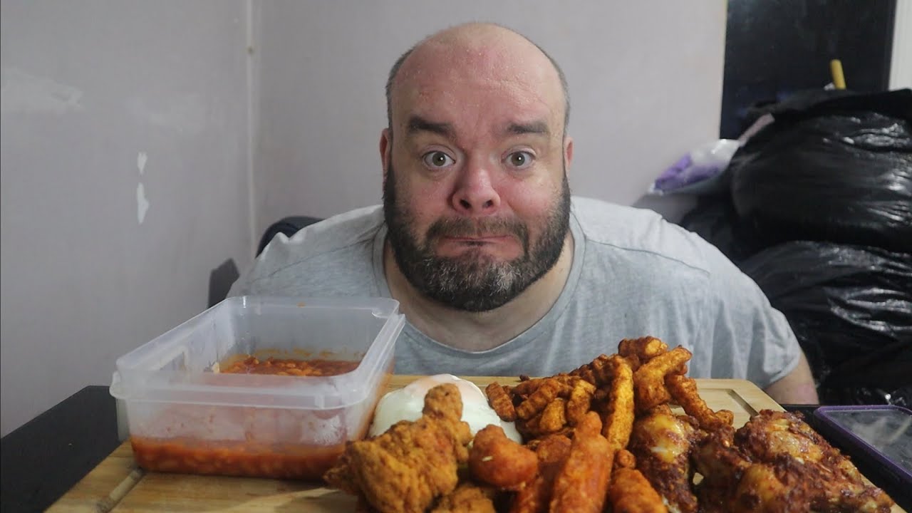 Scarily spicy chips fish and chicken uk mukbang