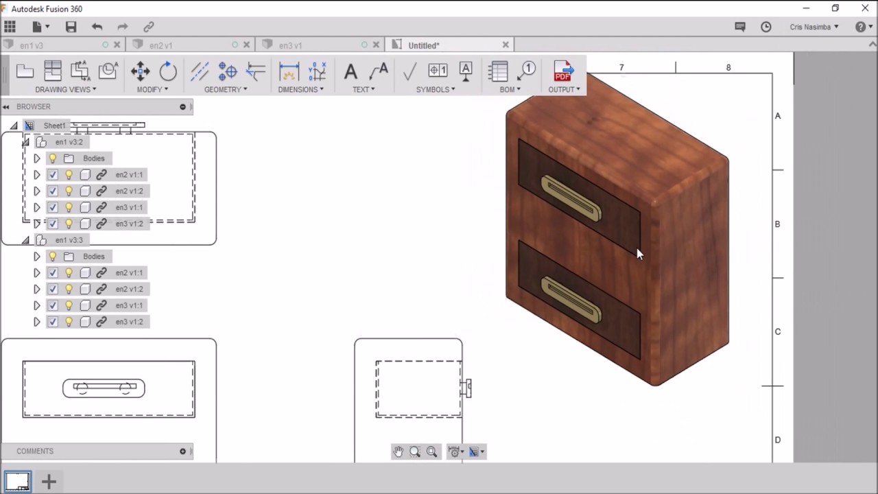 FUSION 360 EJERCICIO: DISEÑANDO UN VELADOR PARTE 5/ DRAWING