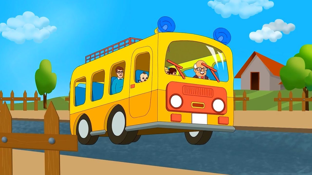 Wheels On The Bus Goes Round And Round - Kids Songs