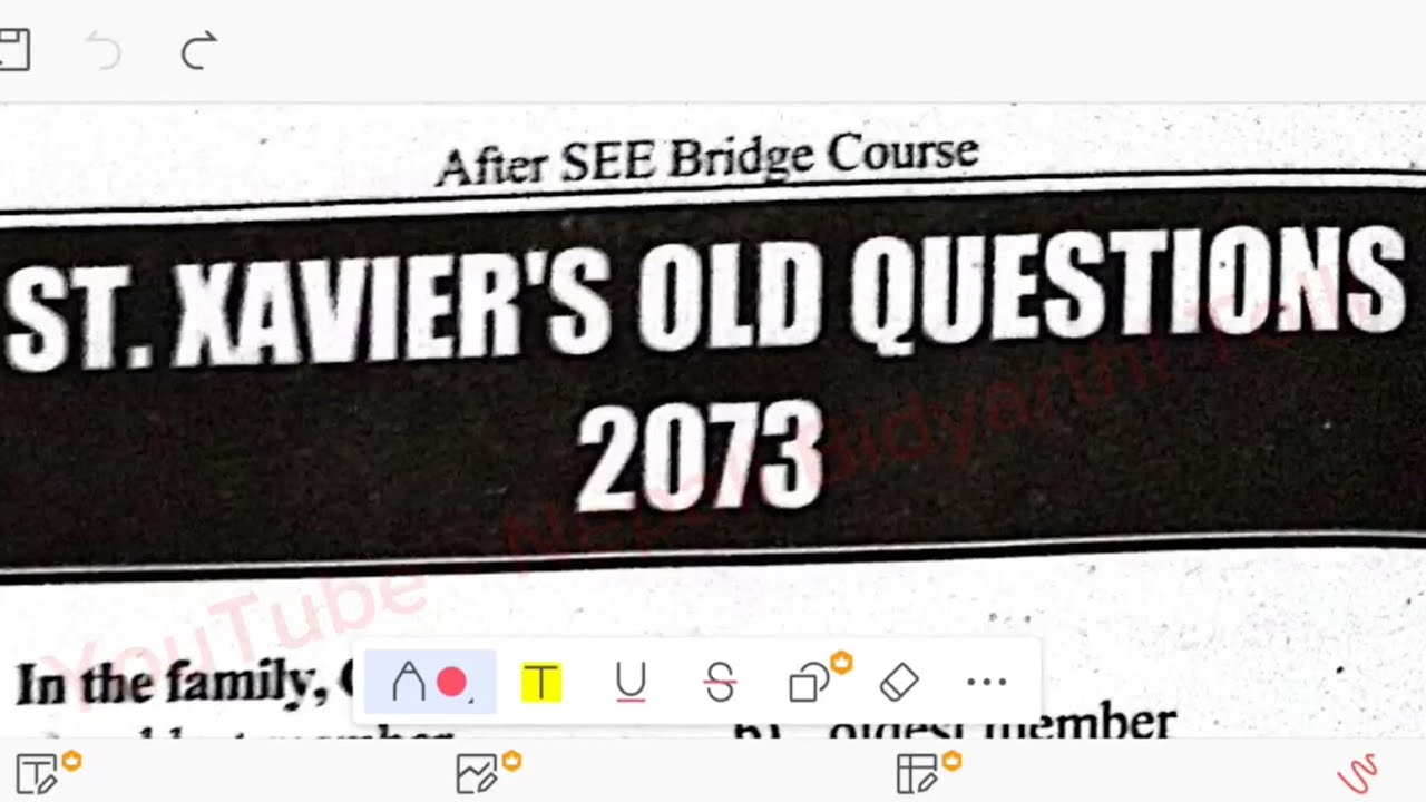 St Xavier entrance exam questions for class 11 | SXC Previous Year Question Paper 2073 | NBT