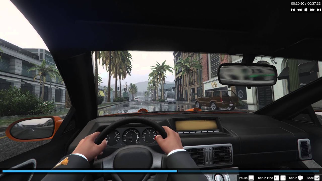 GTA 5 PC 4K Driving First Person Rain Weather