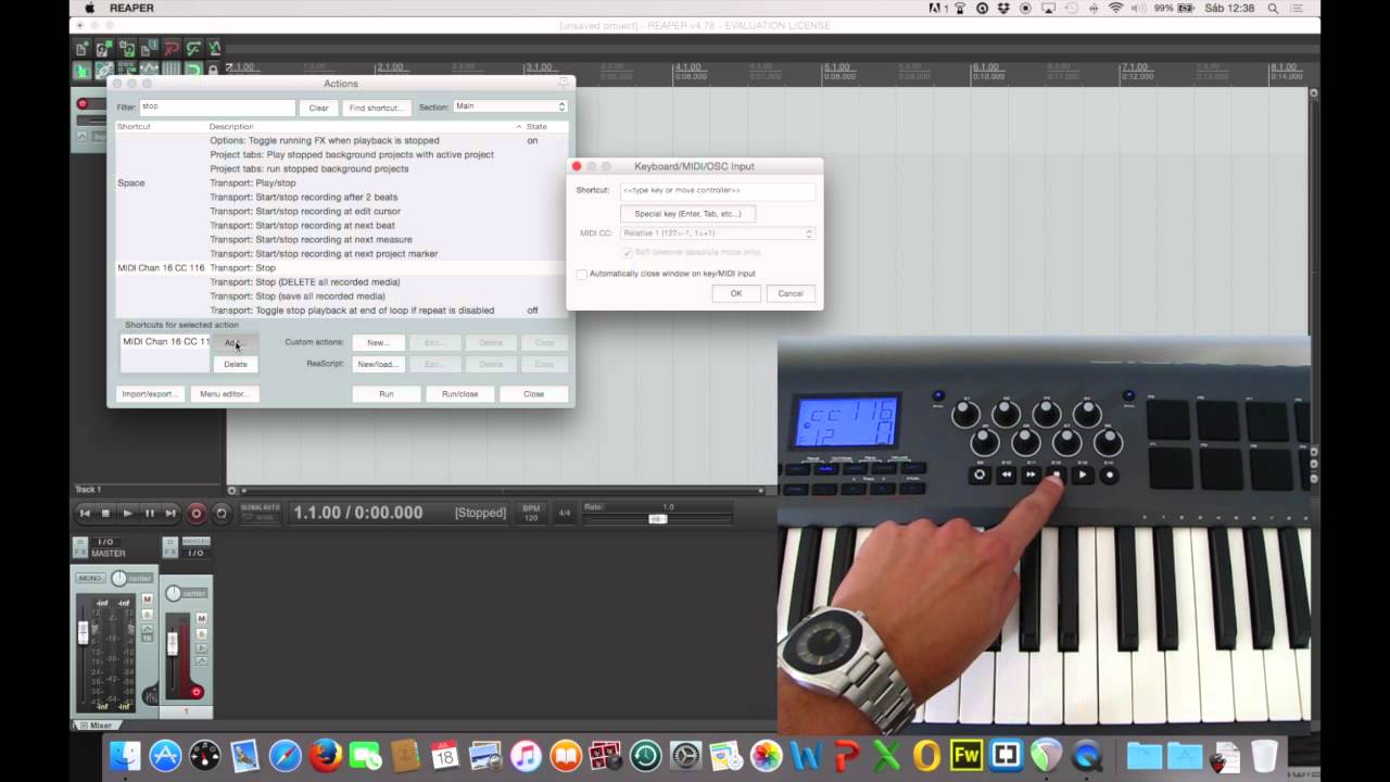 Configurando o Teclado Controlador no Reaper