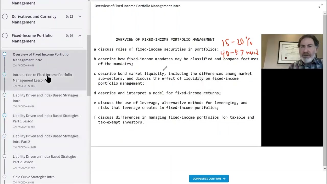 CFA exam lesson videos