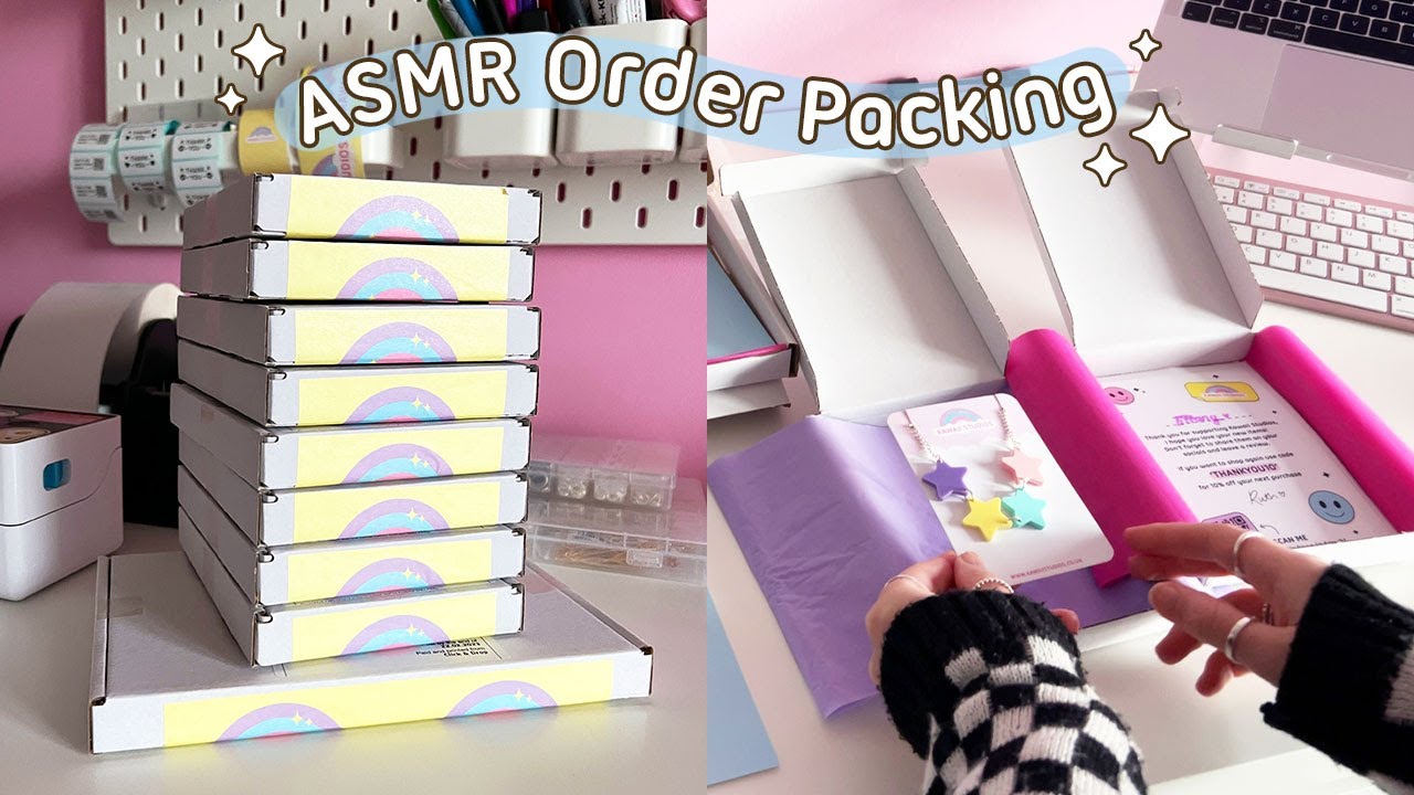 ASMR Etsy Order Packing ✦ no talking, no background music, no mid roll ads ~ Small Business UK