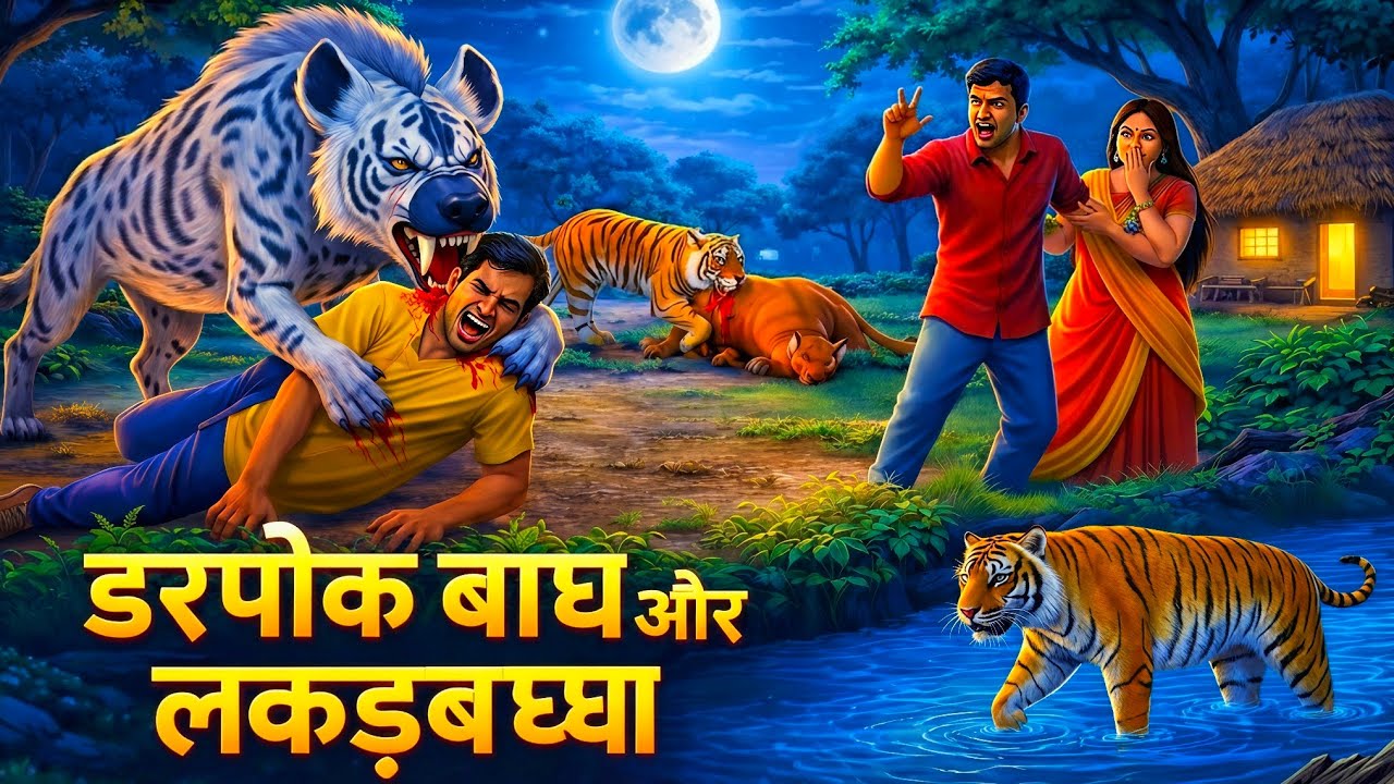 जंगल में सफेद हायना और बाघ | WHITE HYENA Tiger | Hindi Moral Stories