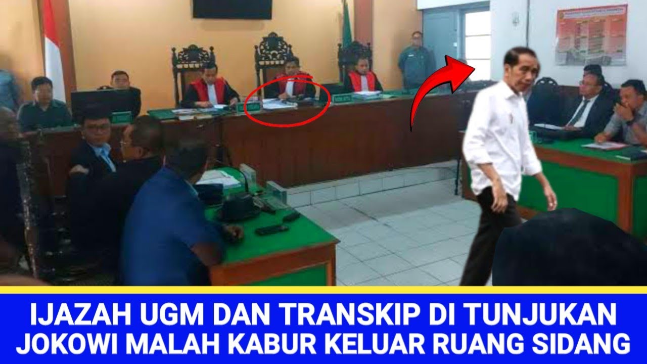 IJAZAH UGM DAN TRANSKIP DI TUNJUKAN, JOKOWI MALAH KABUR KELUAR RUANG SIDANG