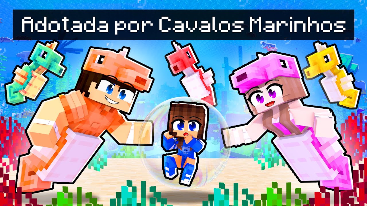 MIIKA foi ADOTADA por CAVALOS MARINHOS no Minecraft ◂Miika▸