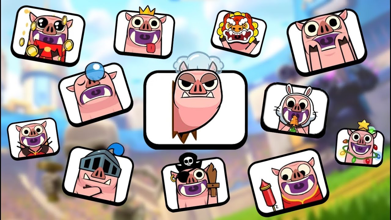 EVERY Royal Hog Emote In Clash Royale! (Outdated)