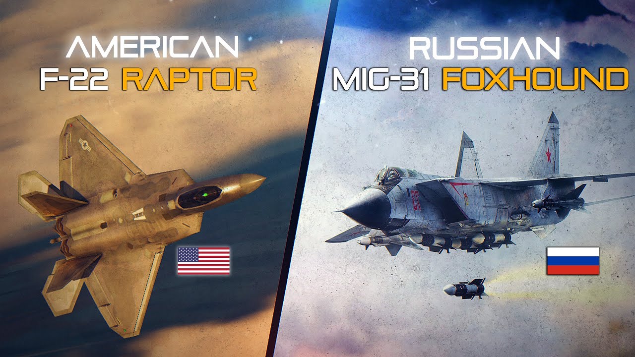 Американский F-22 Raptor против российского МиГ-31 Foxhound | Цифровой боевой симулятор | DCS |