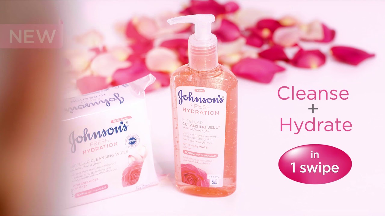 Johnson&rsquo;s&reg; Fresh Hydration instantly removes waterproof makeup