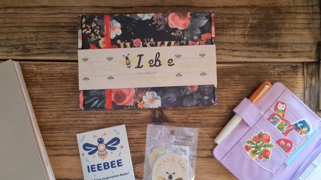 Stationery unboxing | Ieebee washi tapes & flower stickers | swatching in journal