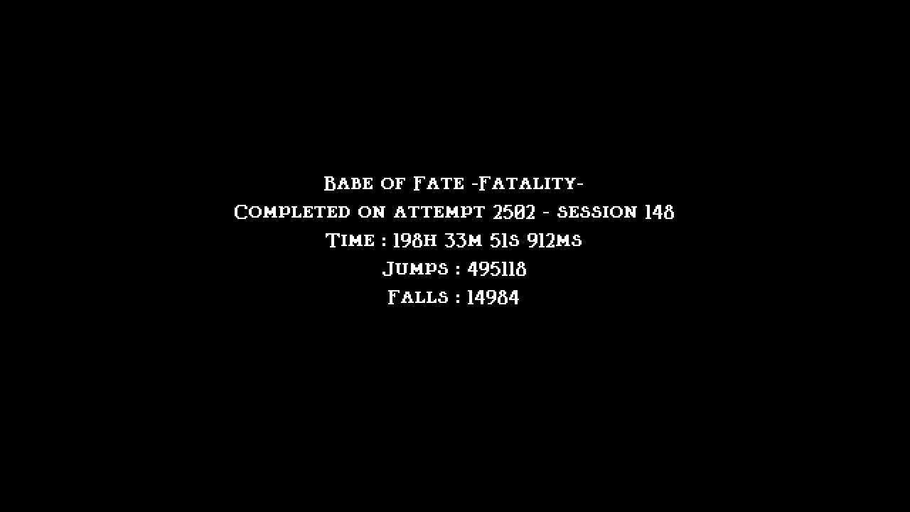 【JumpKing】Babe of Fate - Fatality - クリアの瞬間 - the moment of finishing【Custommap】